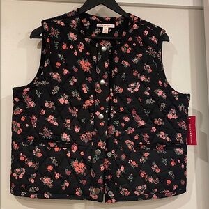 Lucky Brand Floral Printed Quilted Vest